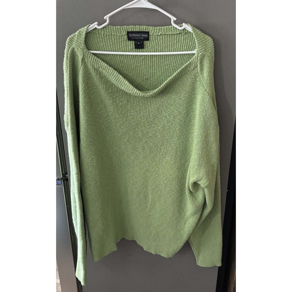 Vintage J. Peterman Boat Sweater‎ Pullover Green Long Sleeve 80's 90's Mens XL